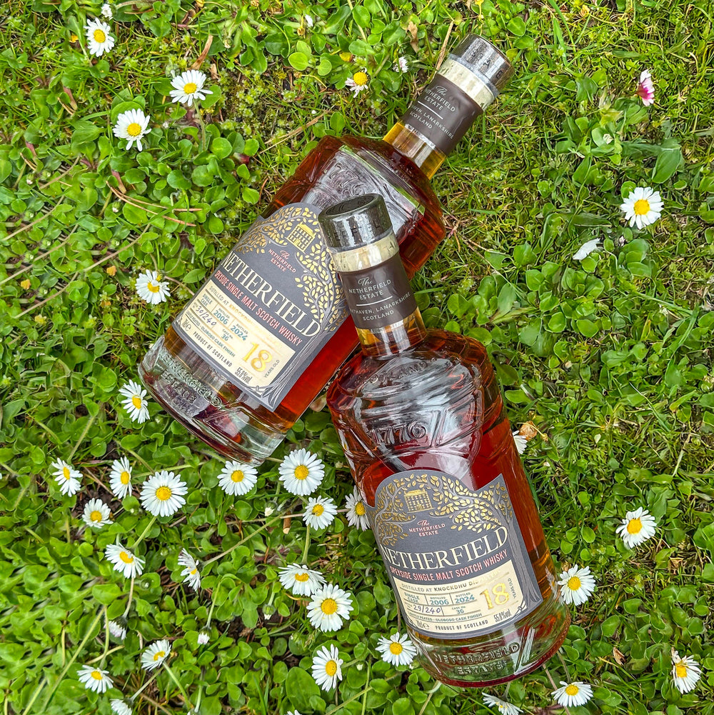 The Netherfield Single Cask Knockdhu 18-Year-Old, enhanced with Oloroso cask finishing for a rich, smoky whisky experience.