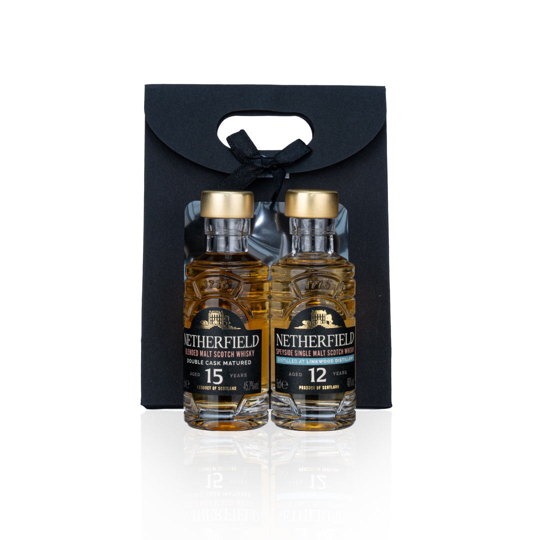 Discovery Set: Blended Malt 15YO and Linkwood 12YO 5cl miniatures in a black gift bag